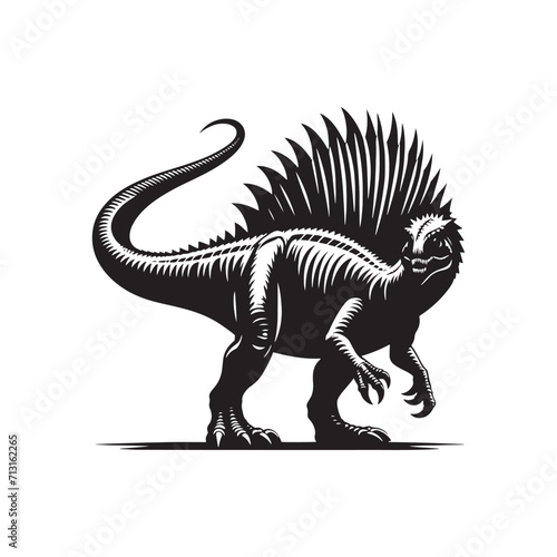Dynamic Dinos  Dinosaur Silhouette Set Showcasing the Energetic and Dynamic Nature of Prehistoric Beasts - Monster Reptile Silhouette - Dinosaur Vector 
