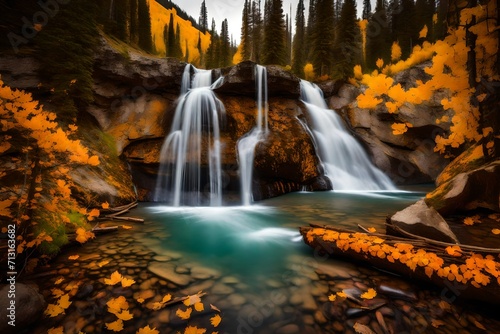 Memorial Falls in the fall in Montana