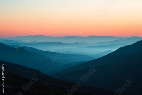 Evening Mist Over Gentle Mountain Slopes