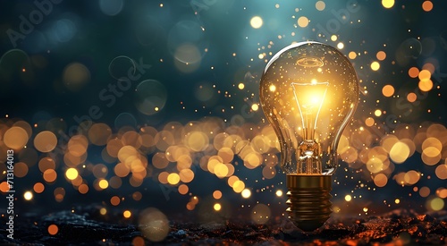 Colorful bright light bulbs for background business creative ideas.