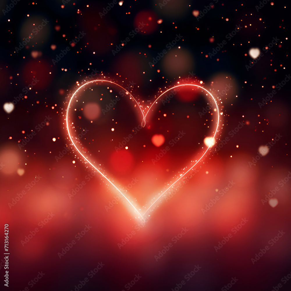 Valentine's day background with heart and bokeh lights Valentine's day background with heart and bokeh lights