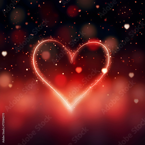 Valentine s day background with heart and bokeh lights