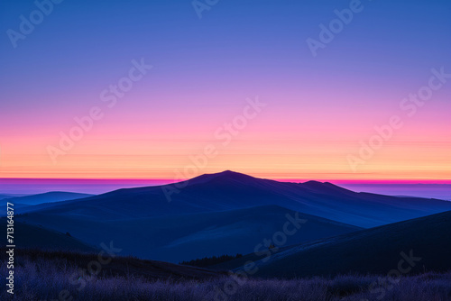 Twilight Gradient over Mountain Range © Suplim