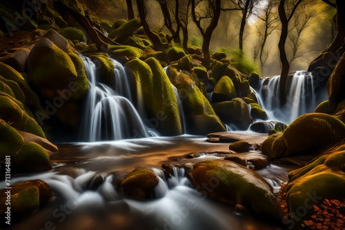River waterfall in the portuguese national park