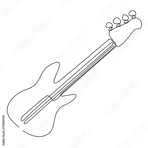 acoustic guitar continuous line drawing vector illustration