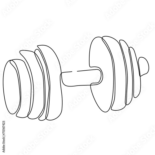 Draw a continuous line of barbells or dumbbells