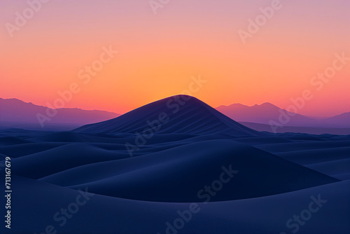 Dusk's Glow Over Peaceful Desert