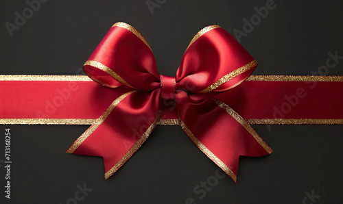 A ribbon for Anniversary, Mother's Day, Valentine's Day or Christmas on a dark background.