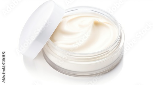 cosmetic cream jar on white background
