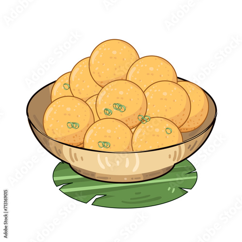 Illustration of fried tofu 