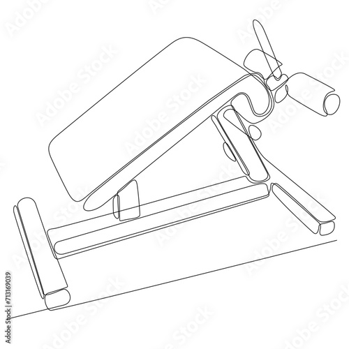 Draw a continuous line of barbells or dumbbells