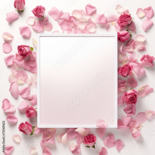 valentine blank card with hearts and roses mock up © Fay Melronna 