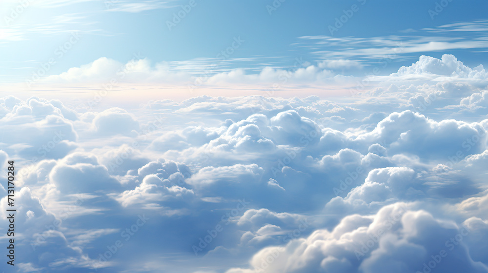 Serene Cumulus Cloudscape in a Clear Blue Sky created with Generative AI technology Serene Cumulus Cloudscape in a Clear Blue Sky created with Generative AI technology