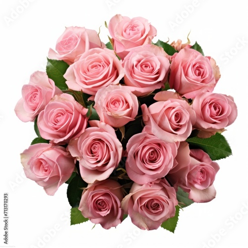 Pink rose flowers in a floral arrangement isolated on white or transparent background © Fay Melronna 