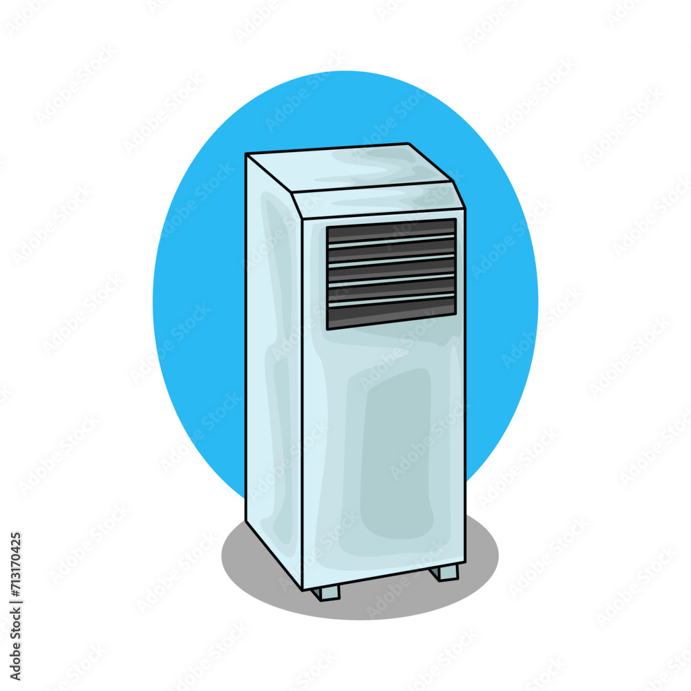 Illustration of portable air conditioner Illustration of portable air conditioner