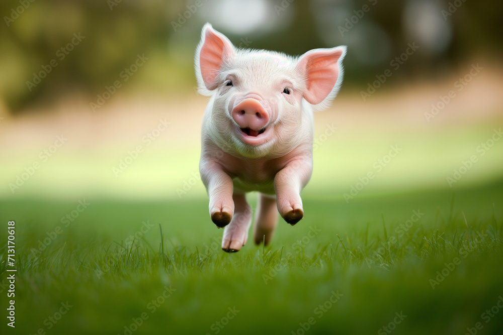 Piglet Frolicking in the Grass Piglet Frolicking in the Grass