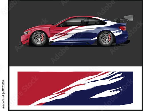 Racing car wrap design vector