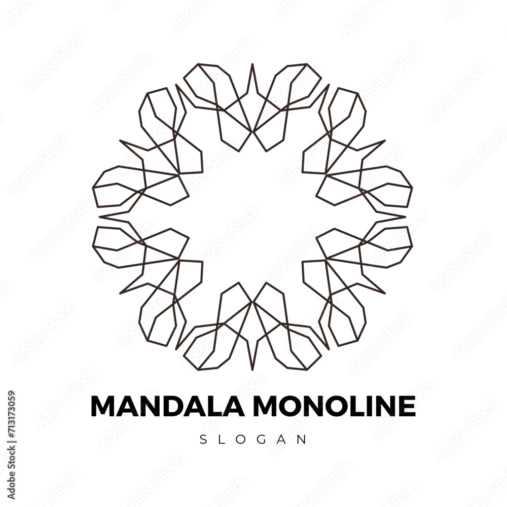 Mandala monoline logo vector Mandala monoline logo vector