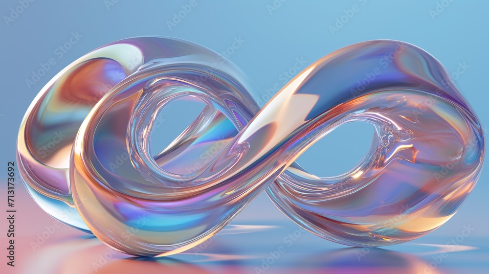 infinite symbol Shape With iridescent fluid