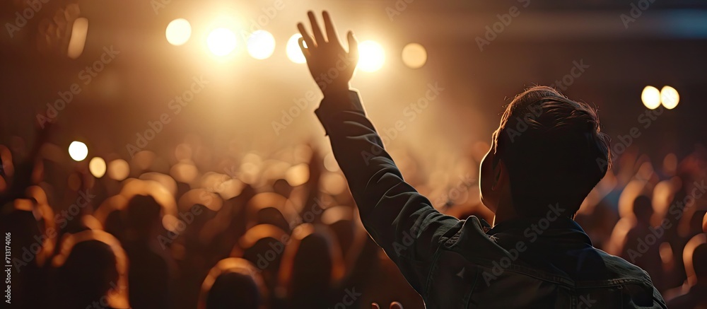 Group Of Christian Gospel Singers Praising Lord Jesus Christ Song Spreads Blessing Harmony in Joy and Faith Church is Filled with Spiritual Message and Uplifting Music Documentary Shot - obrazy, fototapety, plakaty 