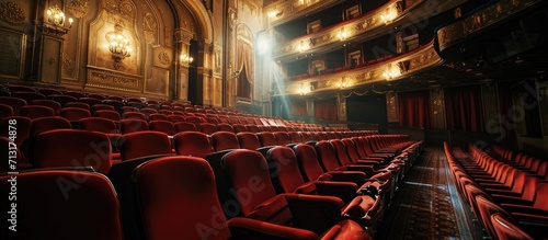 Theater interior view. Copy space image. Place for adding text