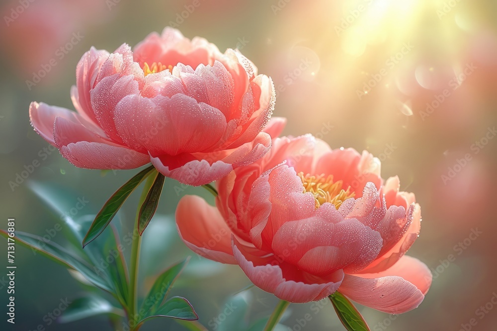 Rose Peonies in Sunlight for Mother's Day Celebration Rose Peonies in Sunlight for Mother's Day Celebration
