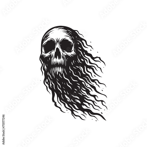 Supernatural Symphony: Horror Silhouette - Ghost Vector Completing the Ghost Silhouette Sonata - Ghost Illustration - Spirit Vector
