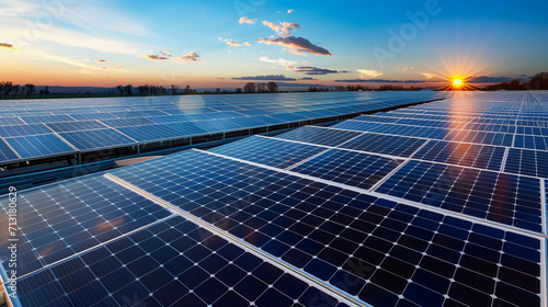 Placas solares producciendo energia limpia y sostenible