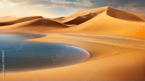 sand dunes in the desert and oasis