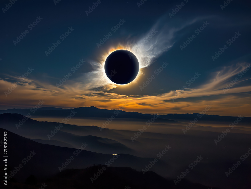 Obraz premium Solar Eclipse Moon Sun