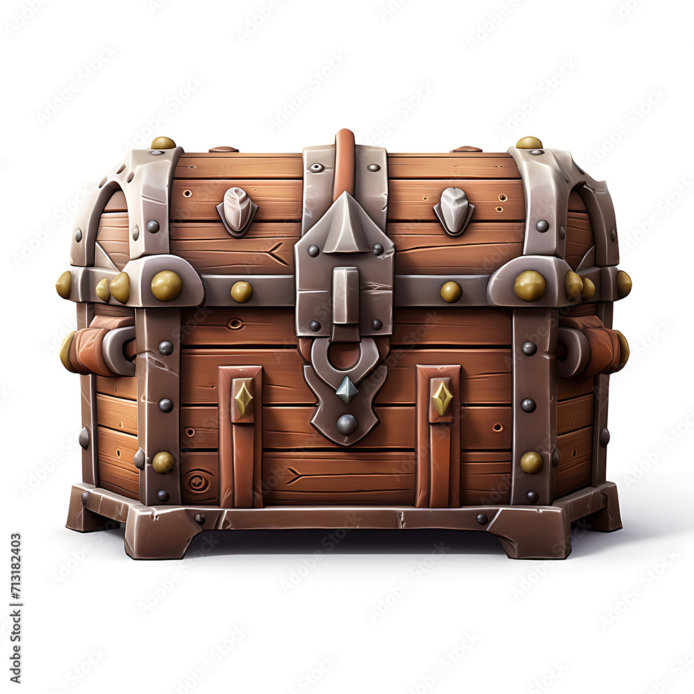 Chest icon 3d rpg game isolated white background AI Image Generative ...
