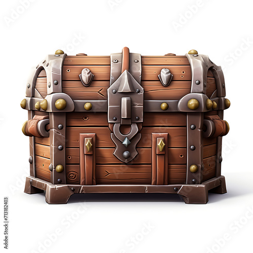 Chest icon 3d rpg game isolated white background AI Image Generative photo