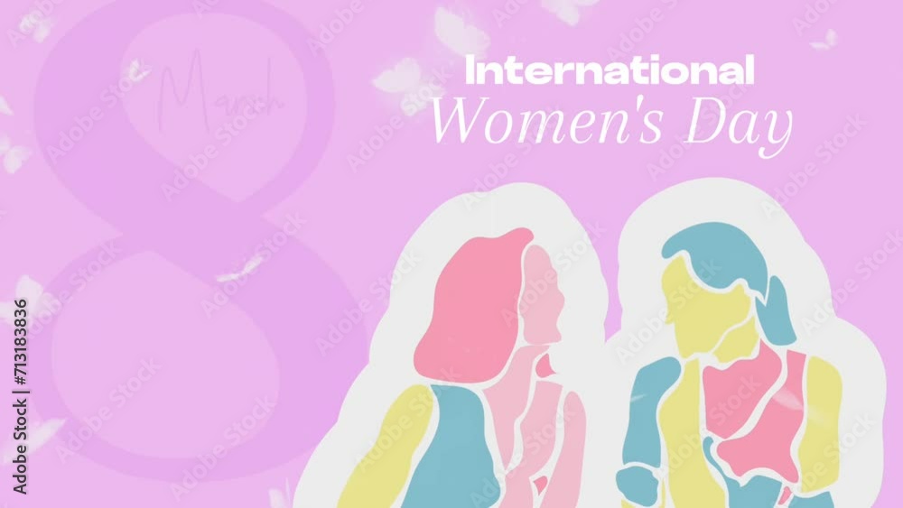 Motion Lopping Animation of Opening 8 March International Womens Day Background Motion Lopping Animation of Opening 8 March International Womens Day Background