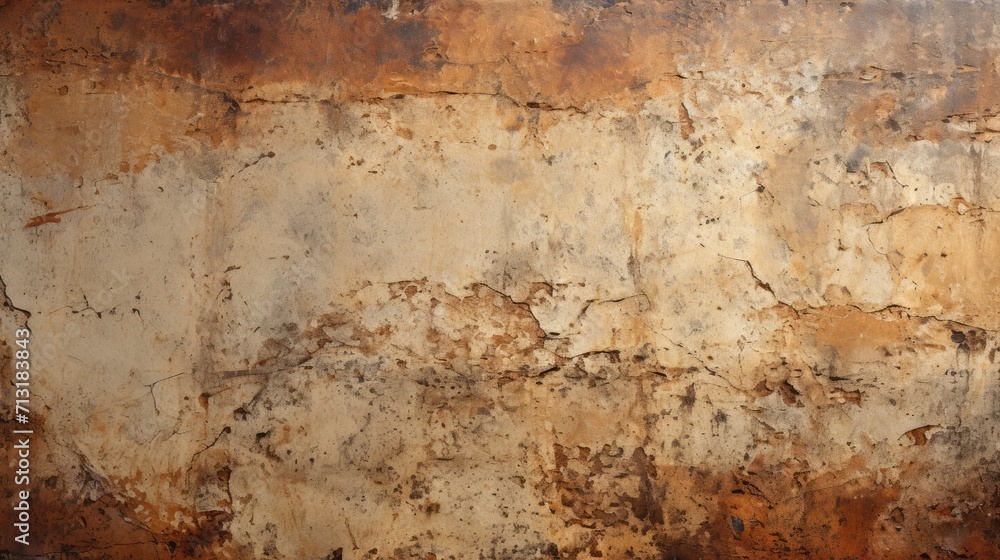 Old beige and dark brown textured metal background, Generative AI