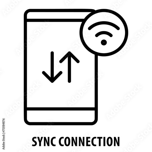 Sync Connection, icon, Sync Connection, Synchronization, Connection Sync, Sync Data, Data Synchronization, Link Connection, Sync Devices, Connection Alignment, Syncing, Sync Technology
