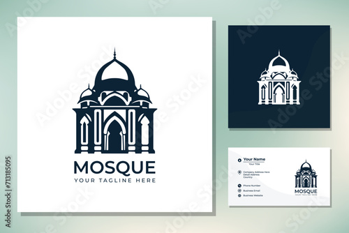 Mosque Silhouette Vector Digital Craft Isolated and Paper Art Style (ID: 713185095)