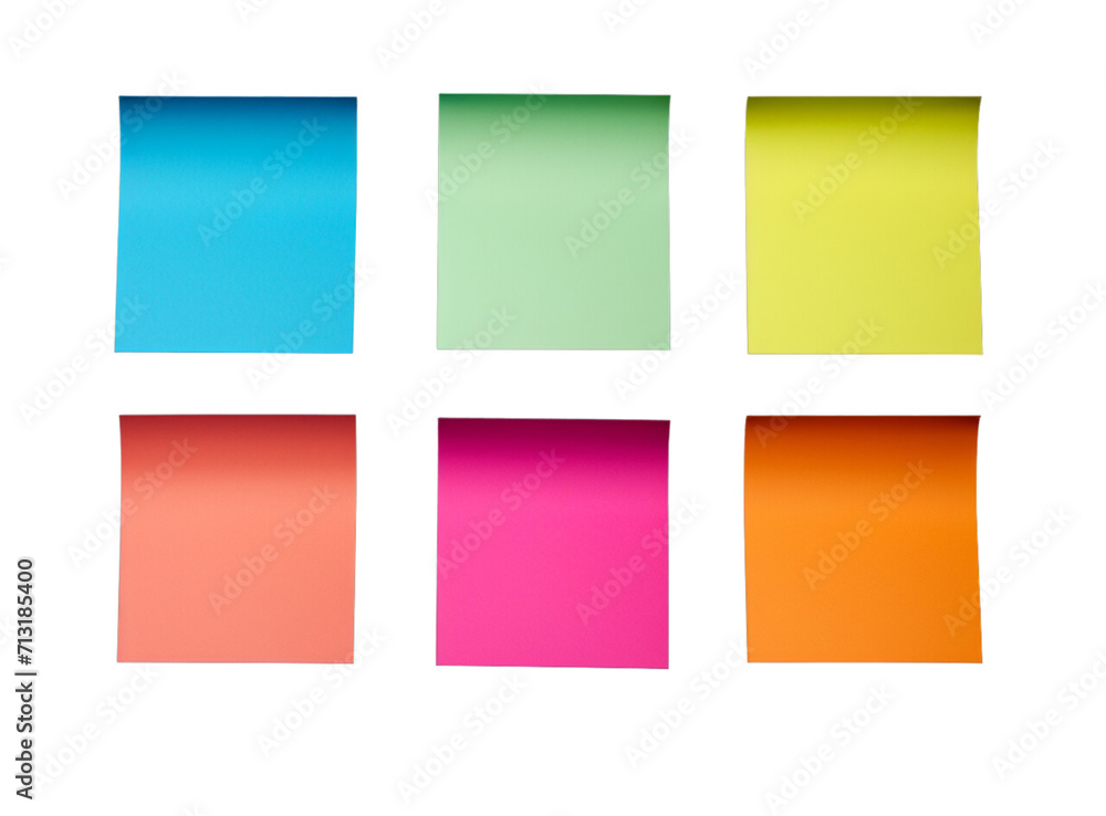 set of colorful sticky notes paper isolated on transparent background set of colorful sticky notes paper isolated on transparent background