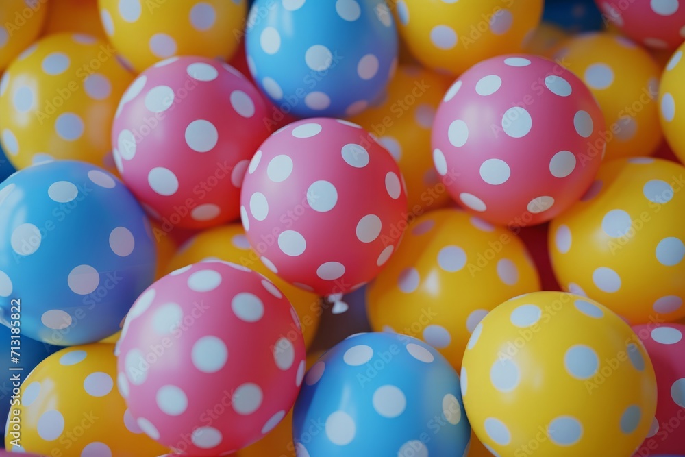 Polka dots on contrasting color pallets create a playful and retro-inspired design, adding a whimsical touch to any setting. Polka dots on contrasting color pallets create a playful and retro-inspired design, adding a whimsical touch to any setting.