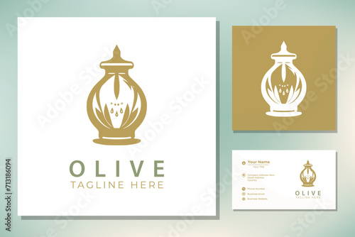 Olive Oil Extract Droplet Water Drop with Flower Plant Leaf Beauty logo design inspiration (ID: 713186094)