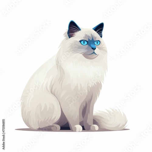 cat in flat design style on white background
