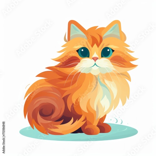 cat face in flat design style on white background © Marco