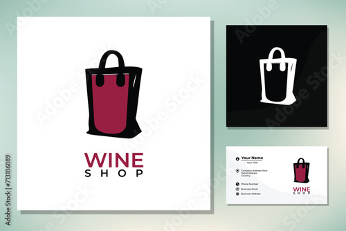 Wineglass and Price Tag Label for Wine Shop logo design inspiration (ID: 713186889)