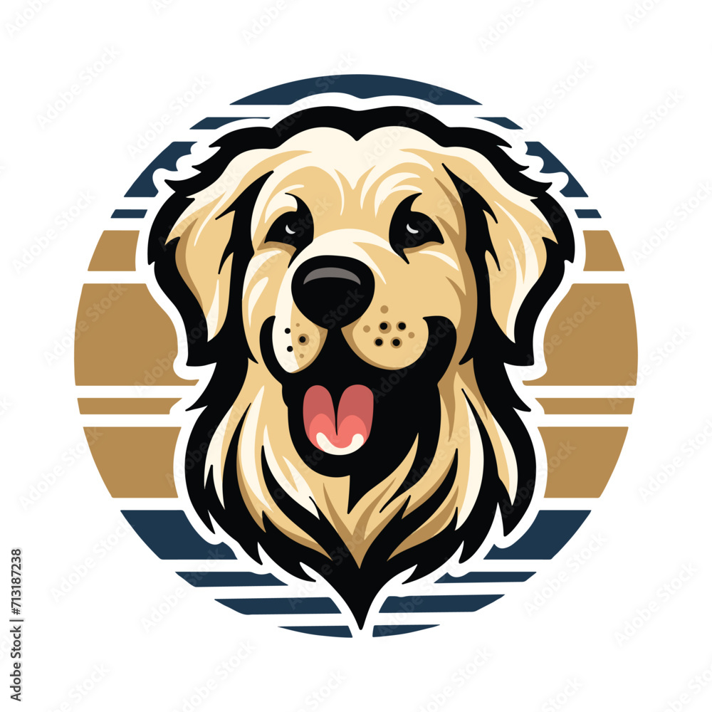 Fototapeta premium Dog Pet Head Illustration