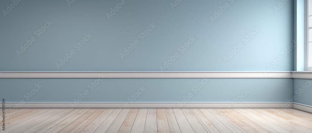wood floor with gray and soft blue wall for present product wood floor with gray and soft blue wall for present product