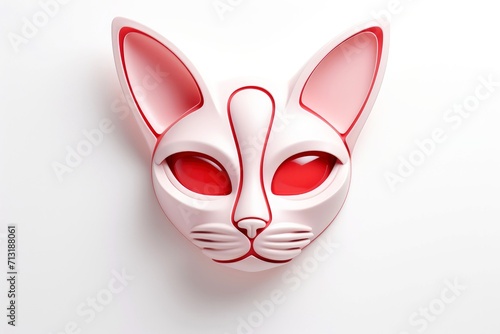 Close-up, 3d mockup of abstract cat with minimal background