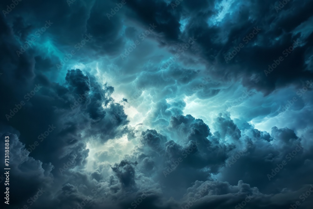 Lightning thunder and stormy grey clouds. Generative AI Lightning thunder and stormy grey clouds. Generative AI