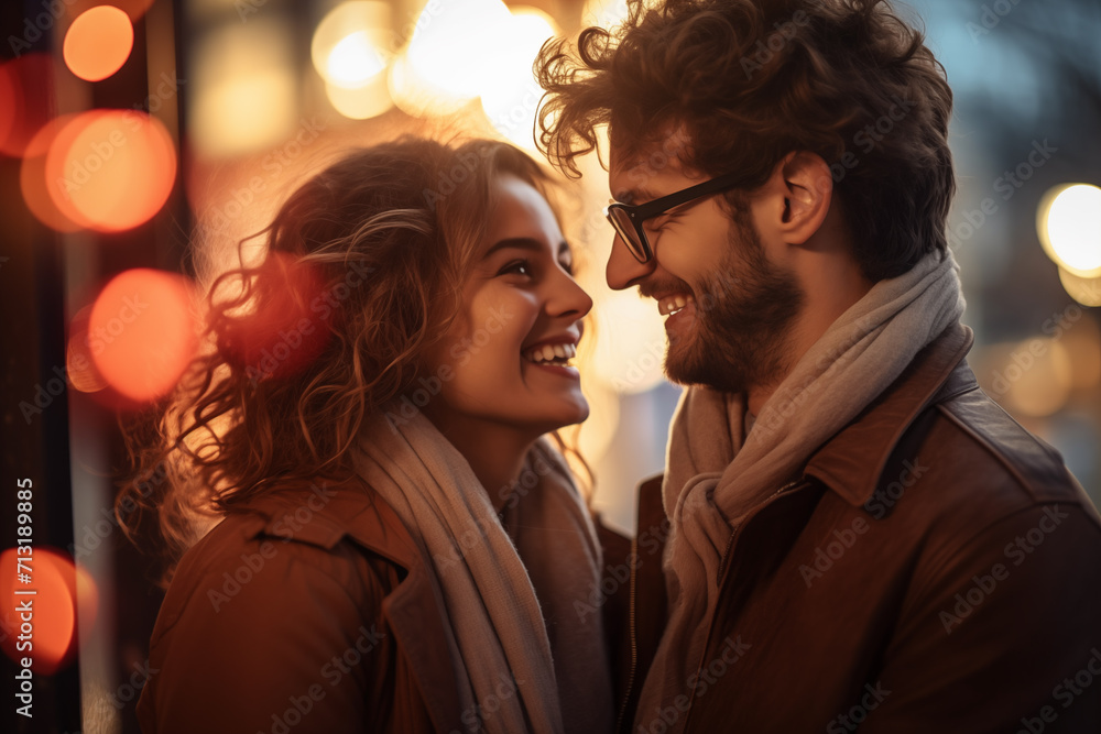 Valentine's Day couple in love, romantic date, lovers Valentine's Day couple in love, romantic date, lovers