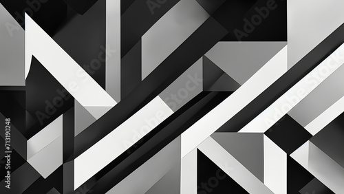 Wallpaper in black, white and shades of gray with a geometric abstract 4K texture