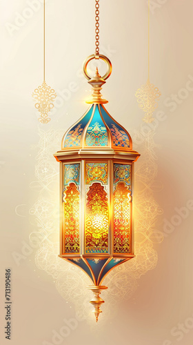 golden christmas lantern with lights