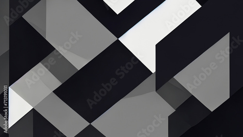 Wallpaper in black, white and shades of gray with a geometric abstract 4K texture